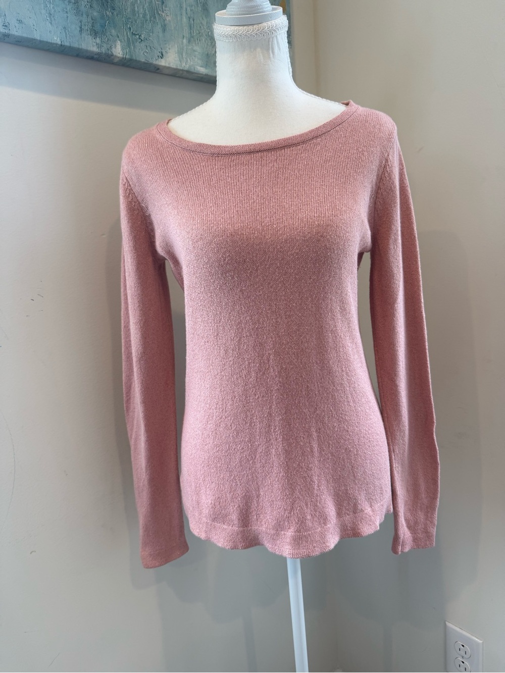 Old Navy Dusty Metallic Rose Boatneck Sweater Small